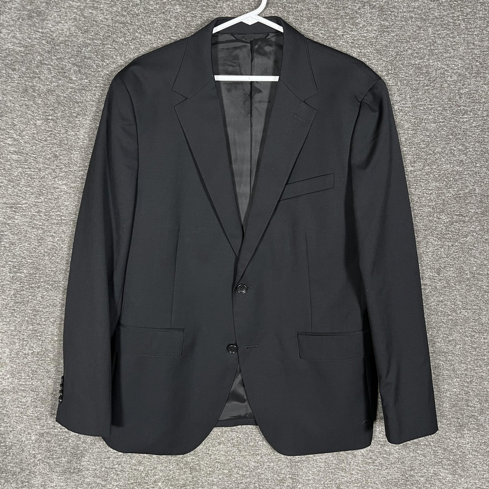 Bonobos Suit Jacket Mens 42R Black Wool Blend Standard Fit Two Button‎ Notch